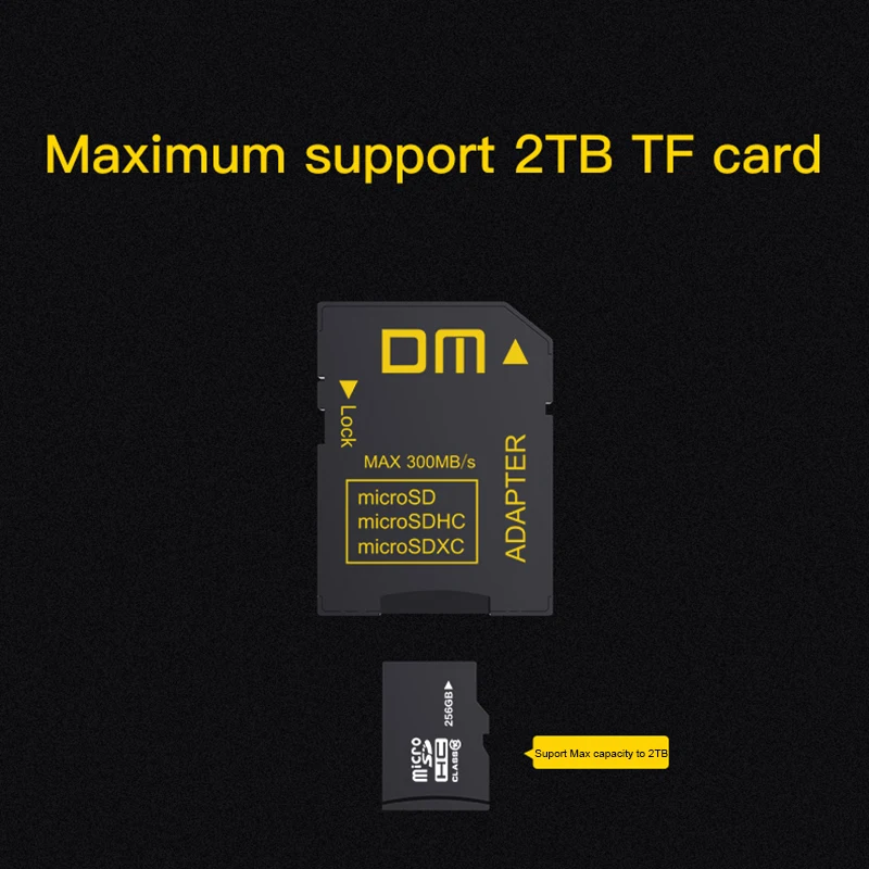 DM SD-T2 Адаптеры для карт памяти SD2.0 совместимы с microSD microSDHC microSDXC поддержка максимальной емкости до 2 ТБ считыватель micro sd.
