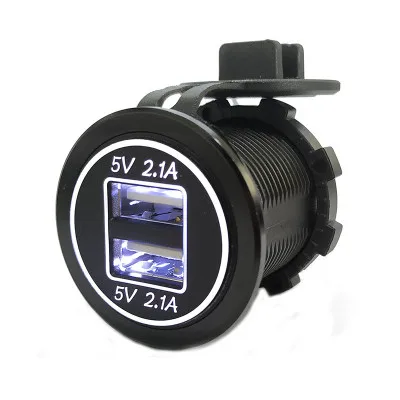 Высокоскоростное автомобильное зарядное устройство с двумя usb разъемами для DC12V