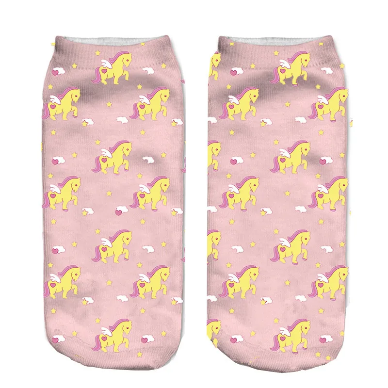 Бег цыпленок Единорог 3D цифровая печать женские носки оптом|socks wholesale|socks socksocks women