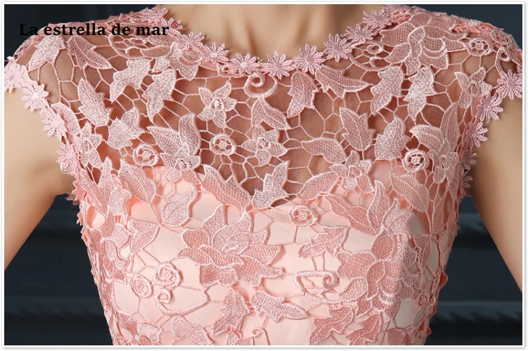 Vestido коктейльное новинка из кружева, с вырезом на шее с короткими рукавами трапециевидной формы Серебро Цвет персиковый, красное платье для вечеринки короткое sukienka koktajlowa