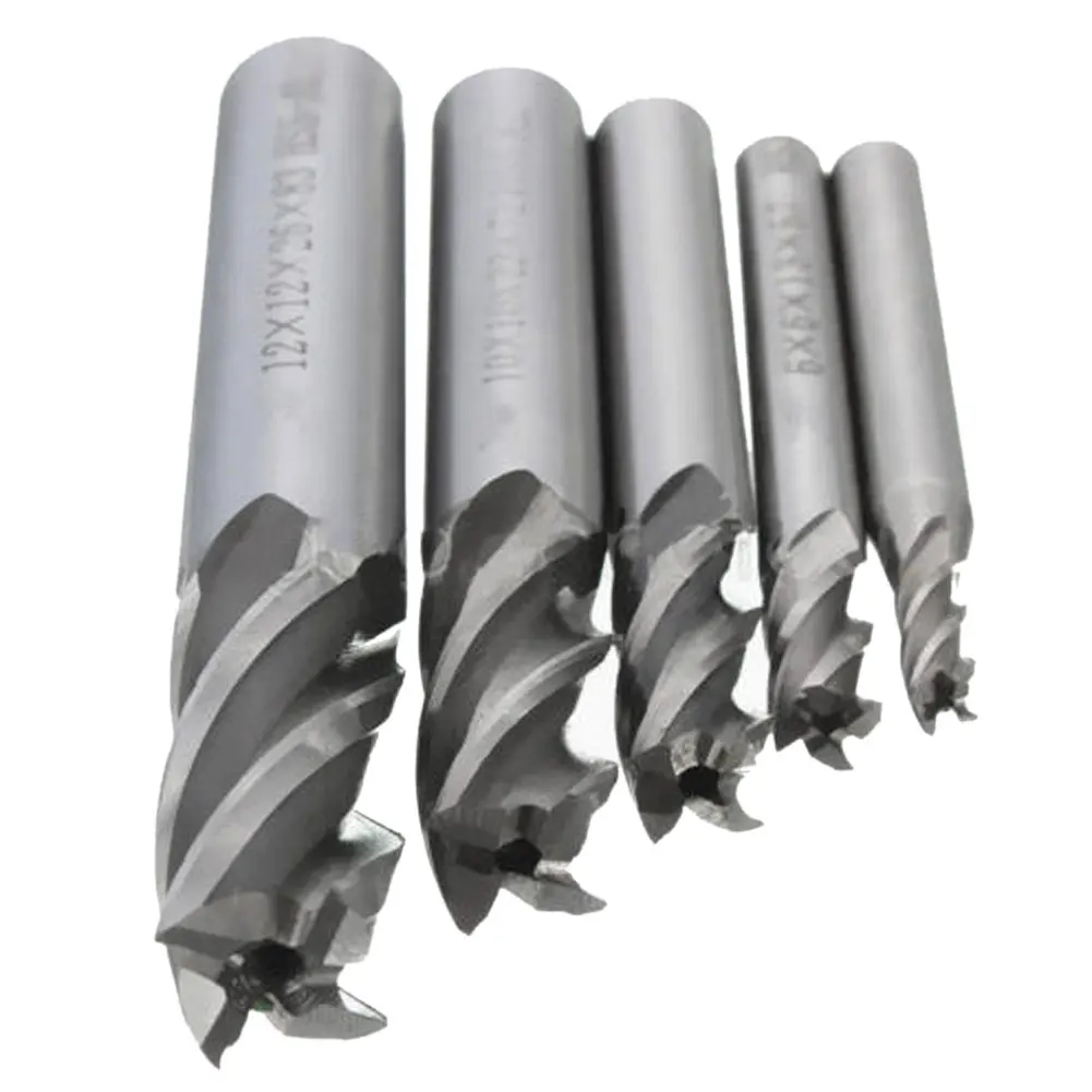 5 шт./компл. твердосплавная Концевая Фреза HSS с прямым хвостовиком 4 фрезы сверло