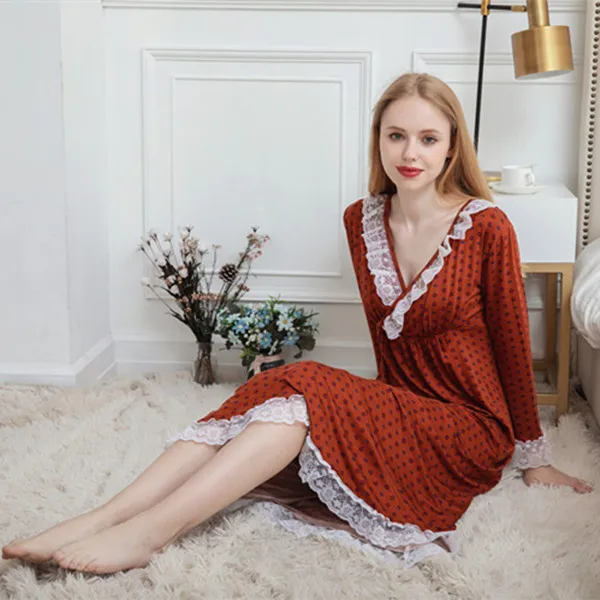 Fdfklak M XXL размера плюс женская ночная рубашка сексуальное платье для сна длинные