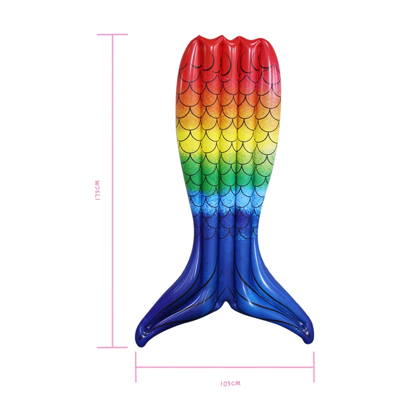

1.8M Inflatable Mermaid Swimming Ring Giant Pool Float Air Mattress Tail Swimming Circle Adult Beach Summer Water Inflatable Toy