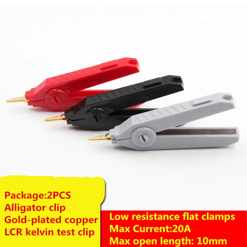 2 шт. AL011 зажим типа крокодил позолоченный медный LCR тест Кельвина низкое