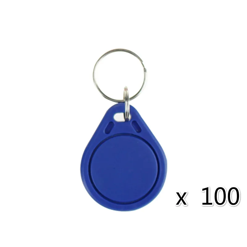 Синий 100 шт. брелки RFID NFC тег смарт-ключа карты RFID Контроль доступа брелки близость 13,56 МГц MF Классический 1k IC S50 жетон чтение - Цвет: Синий
