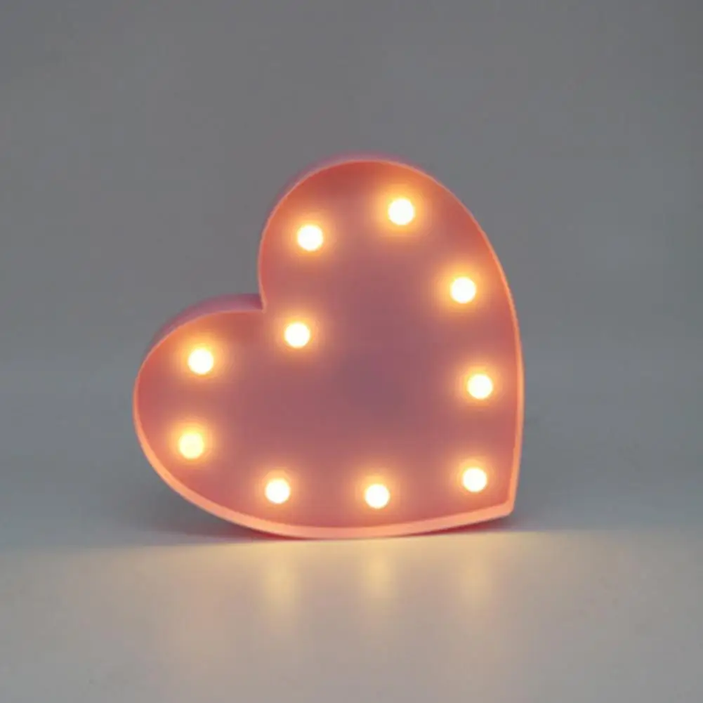 Heart Pink Christmas Home LED Party Decorating Lights Table Lamp Marquee Lamp Flamingo mold Fairy Lamp Party Romantic Decoration - Цвет: Heart Pink