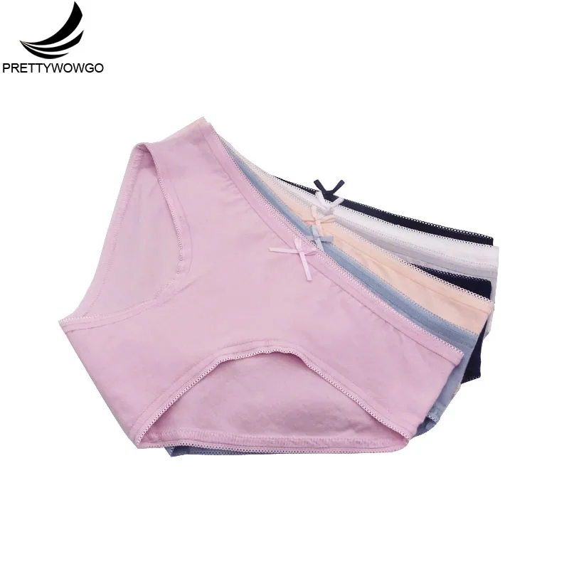Prettywowgo 6 шт/лот Новое поступление нижнее белье 7 однотонных цветов женские трусики хлопковые трусы 802