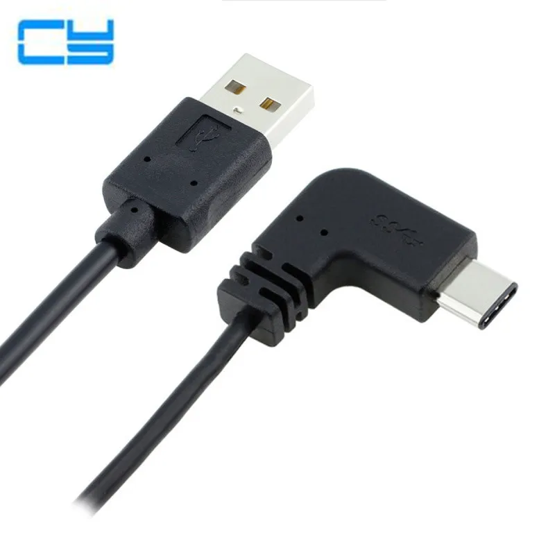 Черно белый 90 градусов прямой и USB 3. 0 Type C мужской 3 1 Мужской кабель м 5 для