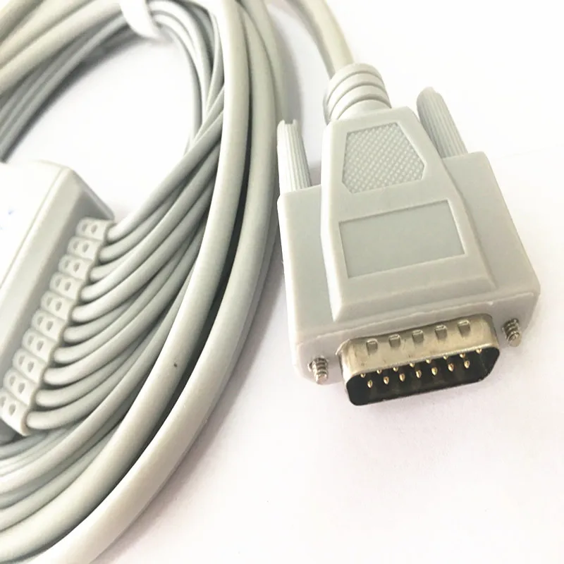 Совместимость для Nihon kohden 9010/9020/9620 кабель ECG с 10 ЭКГ проводам (без resisitor ) дБ 15pin Banana 4