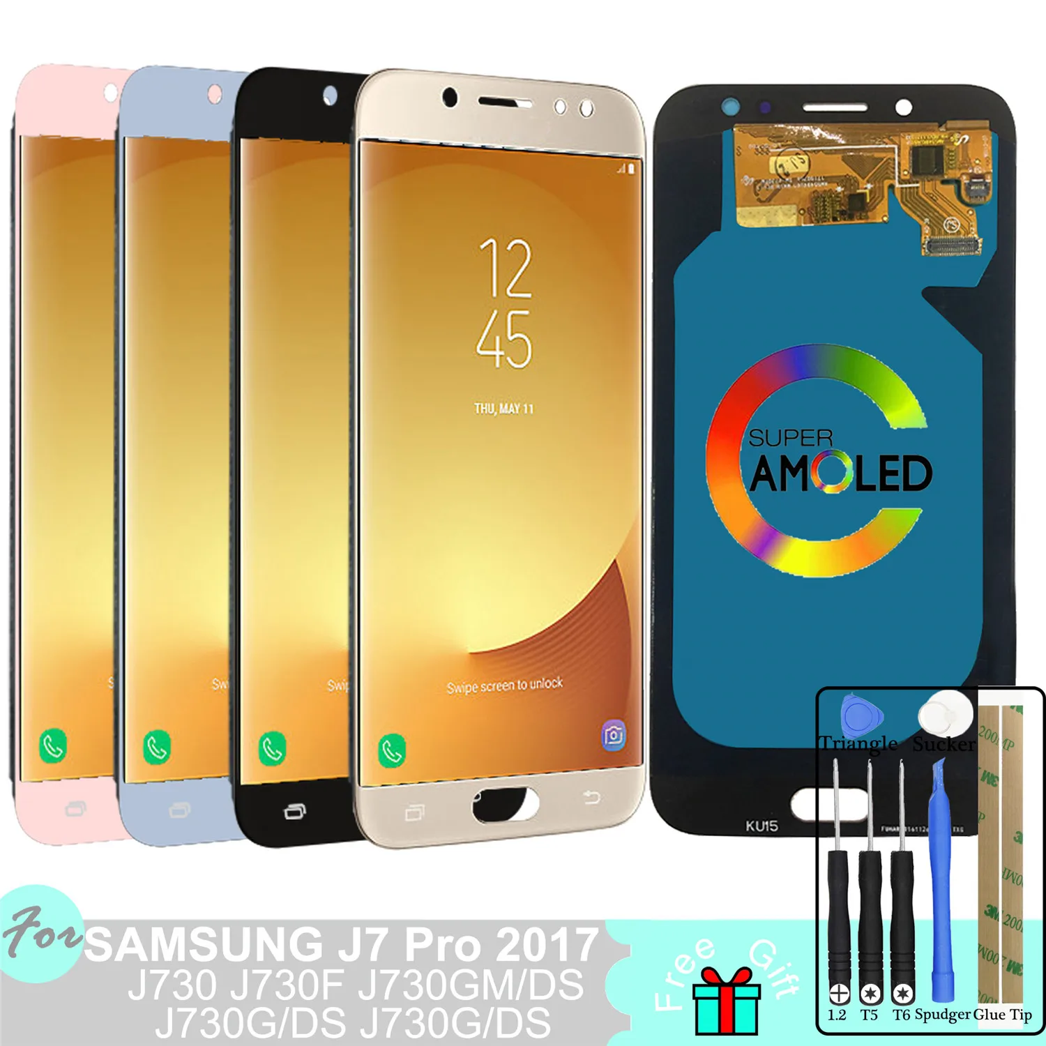 J730 ЖК-дисплей для samsung Galaxy J7 Pro J730 J730F дисплей SM-J730F/G/GM/FN/DS сенсорный экран дигитайзер сборка Замена Рамки