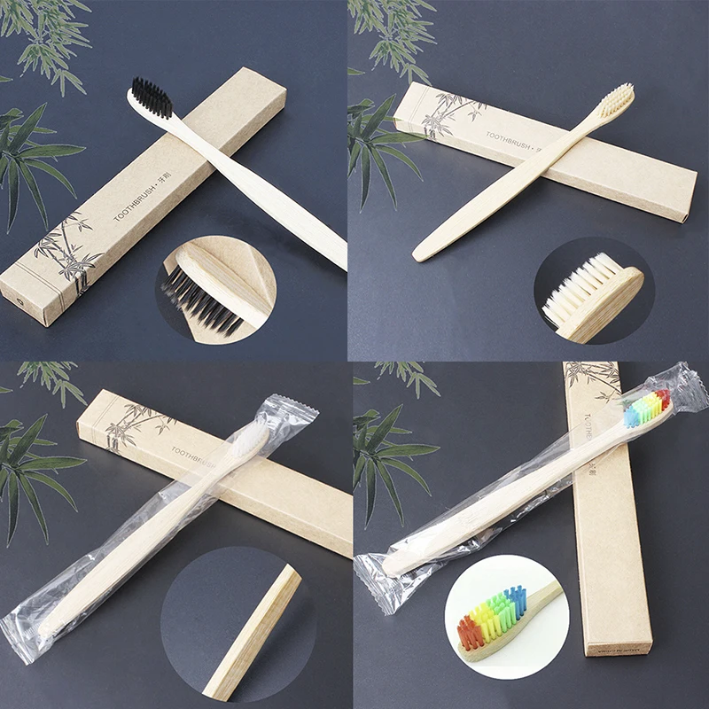 

Environmentally Wood Bamboo Toothbrush Wholesale Environment Wooden Rainbow Bamboo Toothbrush Oral Care Soft Bristle 4 Colors