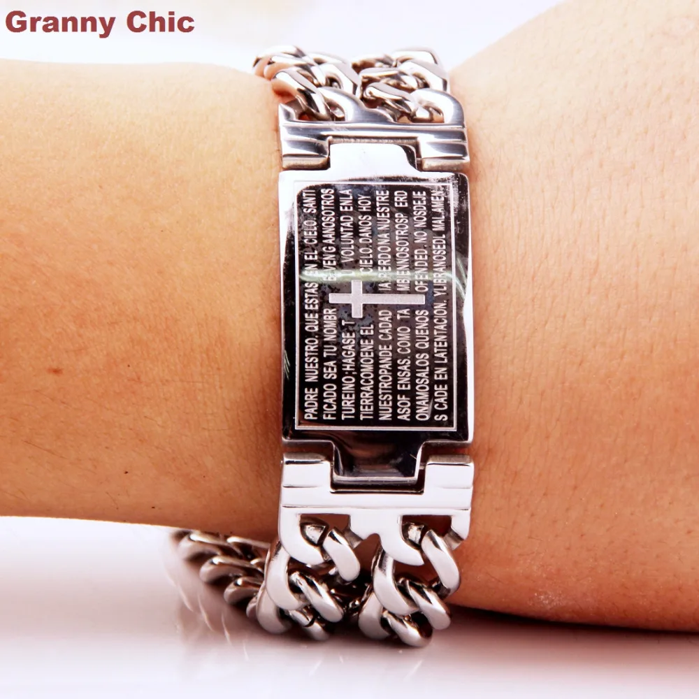 Granny Chic горячая распродажа мужской модный серебряный/золотой Стальной широкий