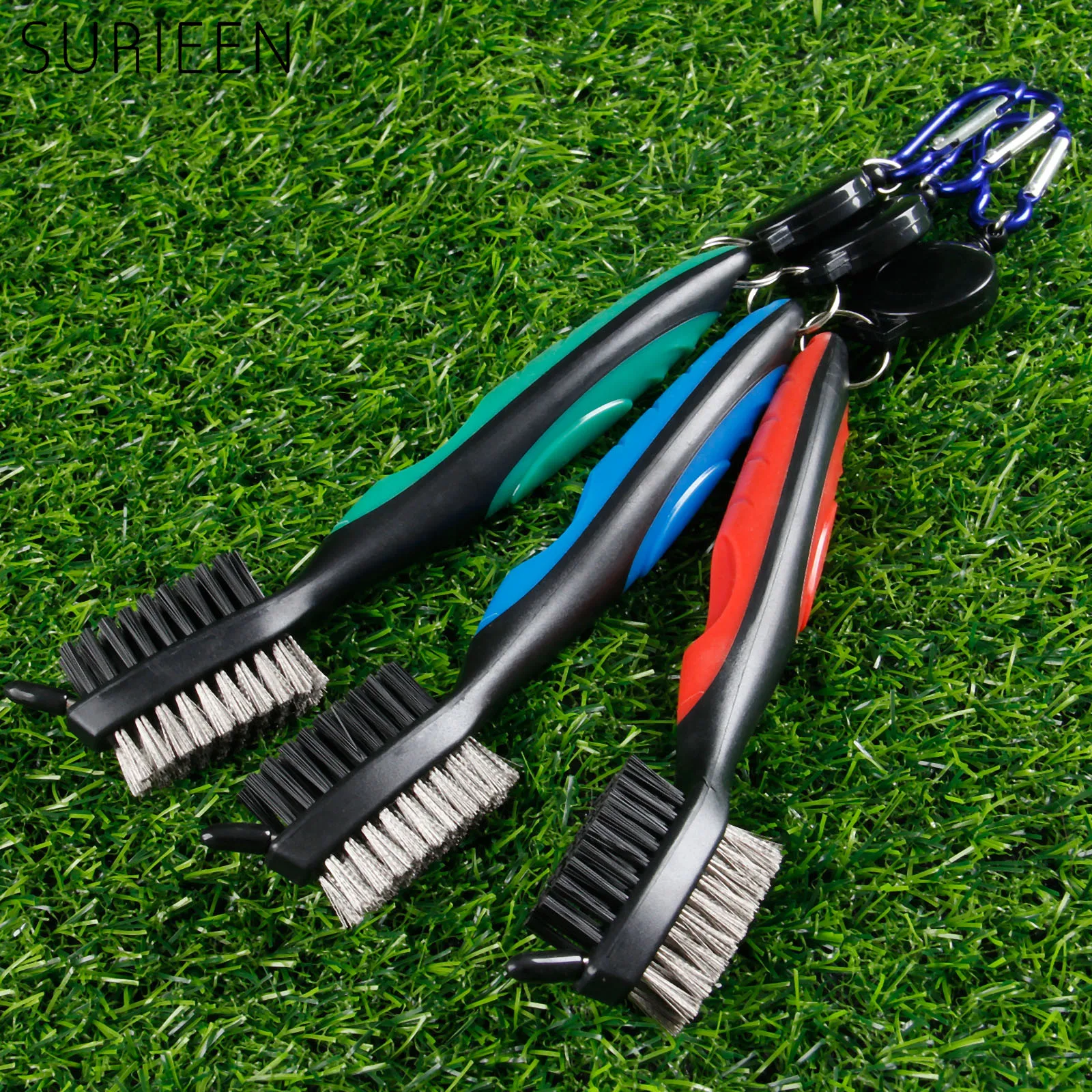 Щетка для гольф-клуба 3 в 1 двухсторонняя щетка чистки с брелком клюшка гольфа