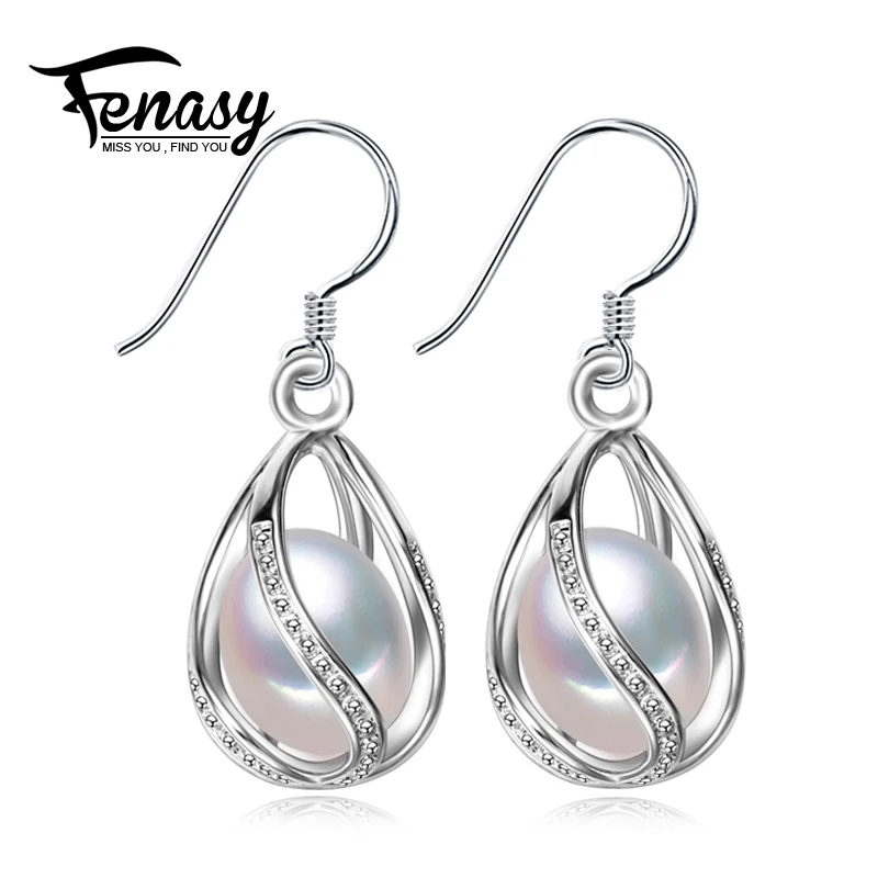 Женские серьги FENASY из стерлингового серебра 925 пробы с жемчугом в подарок|earrings