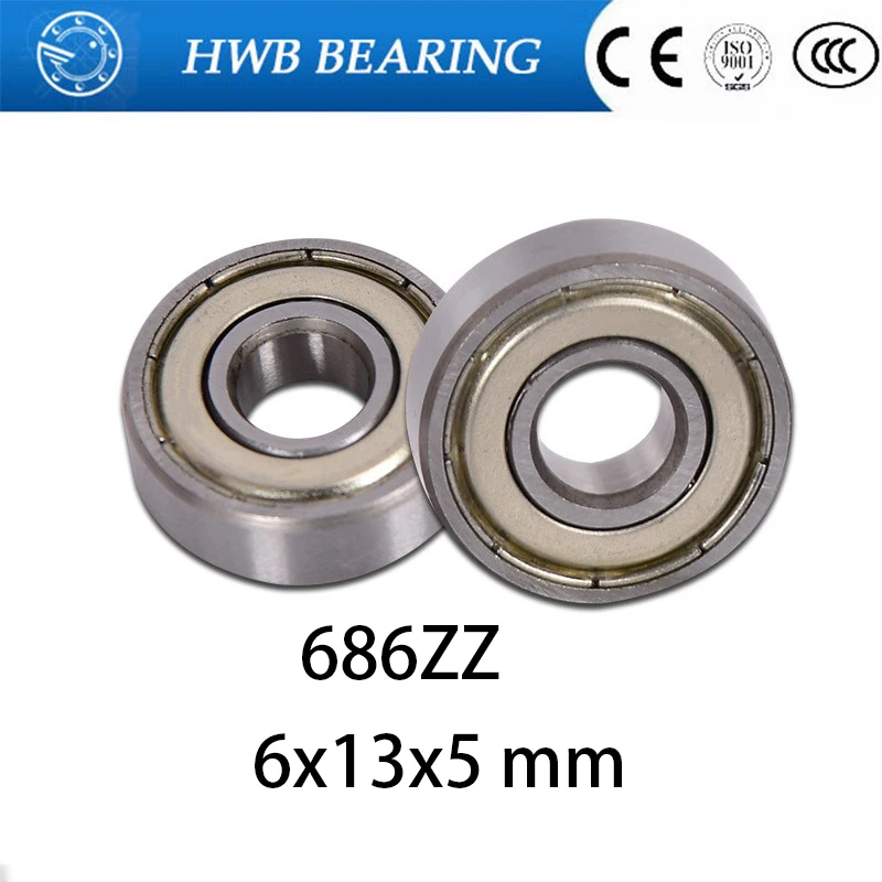 

10pcs Skate Board Bearing 686ZZ 686-2Z 686-Z 6x13x5 Mm 2015 New Coming Shoe Bearing ABEC3