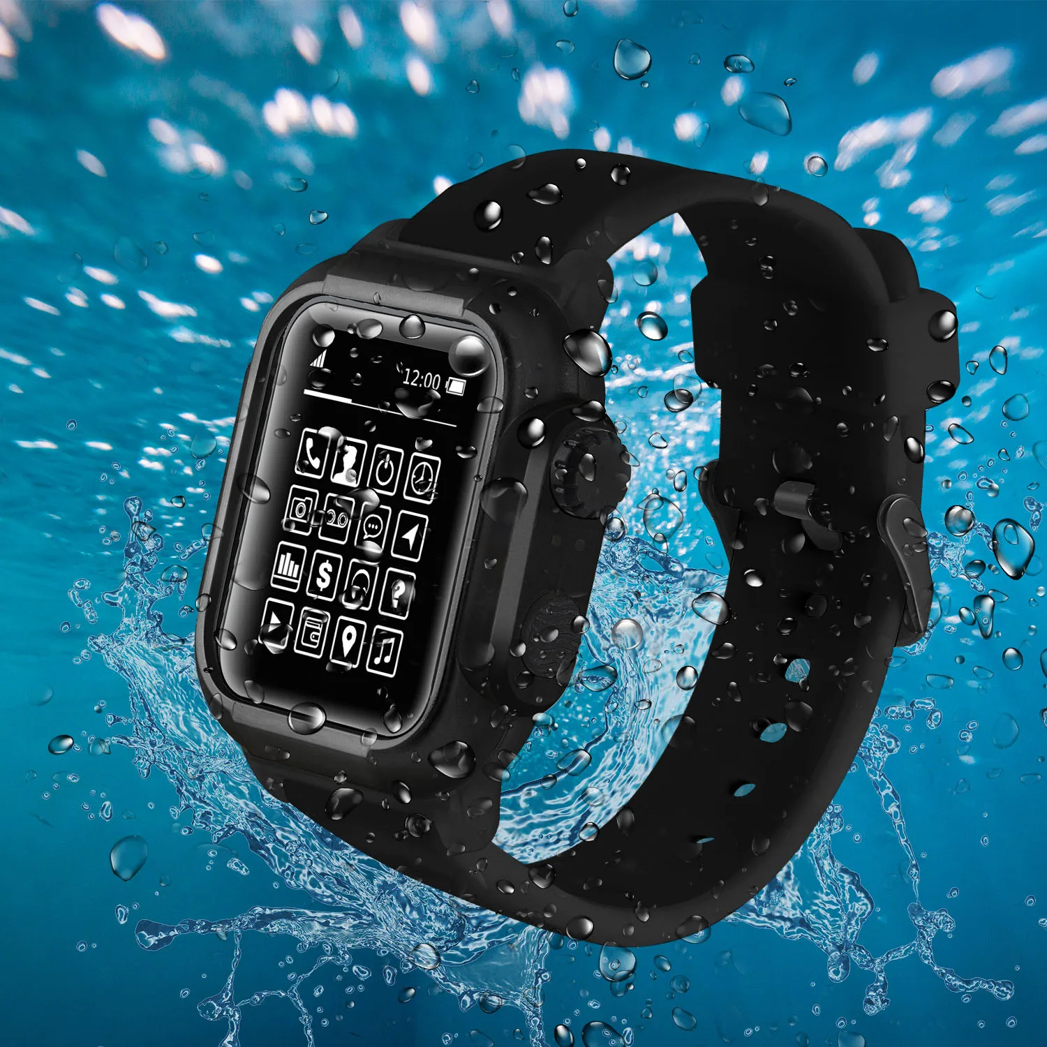 Для Apple Watch 4 5 Чехол 44 мм водонепроницаемый защитный чехол спортивный силиконовый