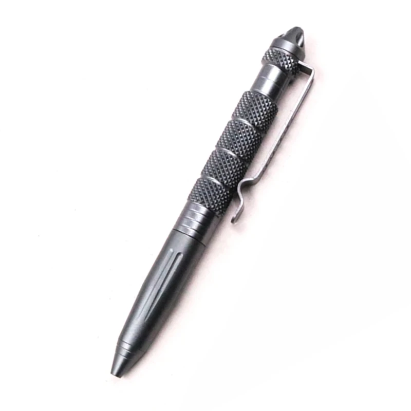 Grey EDC Личная тактическая ручка для защиты на открытом воздухе, ручка для самозащиты, многофункциональный алюминиевый Противоскользящий портативный инструмент для выживания в чрезвычайных ситуациях - Цвет: Grey