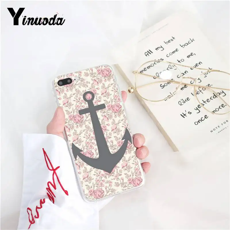 Yinuoda Retro Nautical Anchor Wood Boat Sea Pattern TPU Phone Case for iPhone 5 5Sx 6 7 7plus 8 8Plus X XS MAX XR 11 pro max 