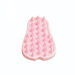 Pink HE резиновая щетка для домашних животных, новинка, мягкие розовые гребни для ванны для кошек, собак, кошек, складной силиконовый массажный инструмент, принадлежности для ухода и чистки домашних животных - Цвет: Pink