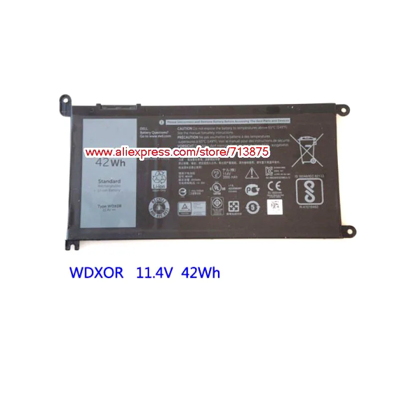 Черный 11,4 V 42Wh T2JX4 WDXOR WDX0R Батарея для Dell Inspiron 13 5378 7368 13 5368 15 5538 5567 5568 15 7000 7560 3CRH3 FW8KR - Цвет: Черный