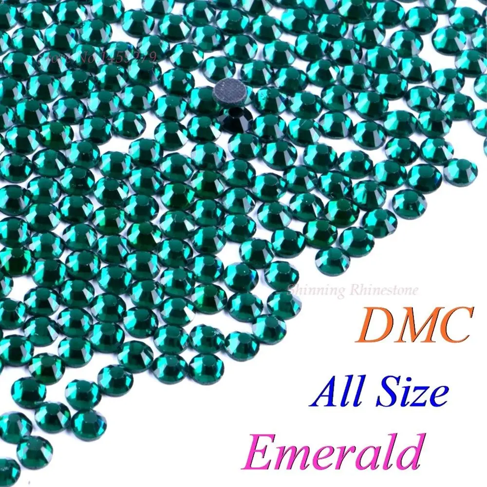 Стеклянные кристаллы DMC изумруд SS6 SS10 SS16 SS20 SS30 разных размеров стразы горячей