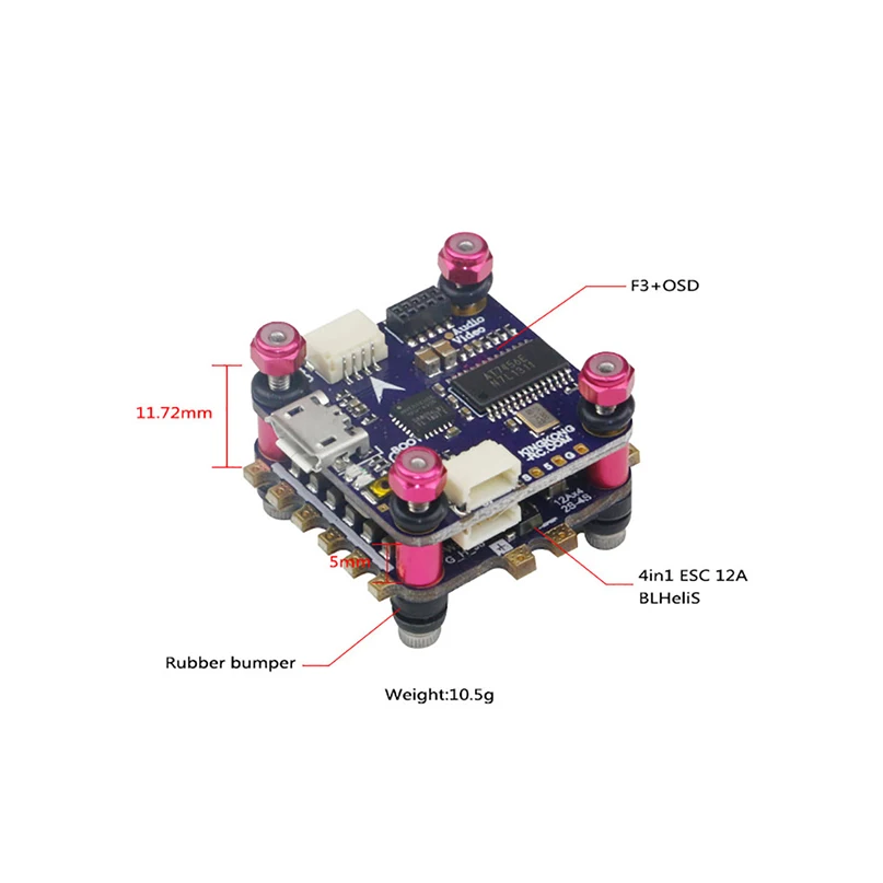 LDARC KK для Flytower 20*20 V2 F3+ OSD 4в1 ESC 12A BLHeliS 20x20 мм для внутреннего бесщеточного FPV Racer Drone RC вертолет Квадрокоптер