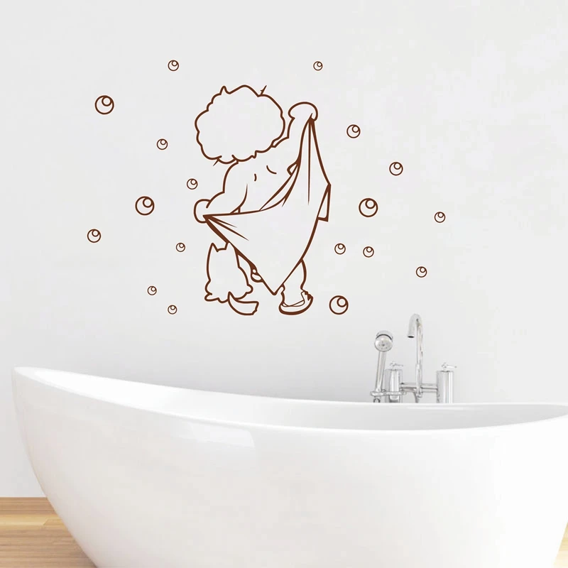 Забавные детские Стеклянные Настенные водонепроницаемые Декоративные наклейки
