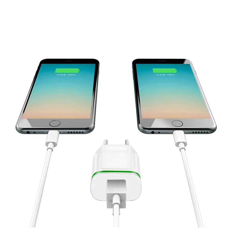 HSTRADE 5 V 2A ЕС вилка со светодиодом 2 USB адаптер для мобильного телефона настенное