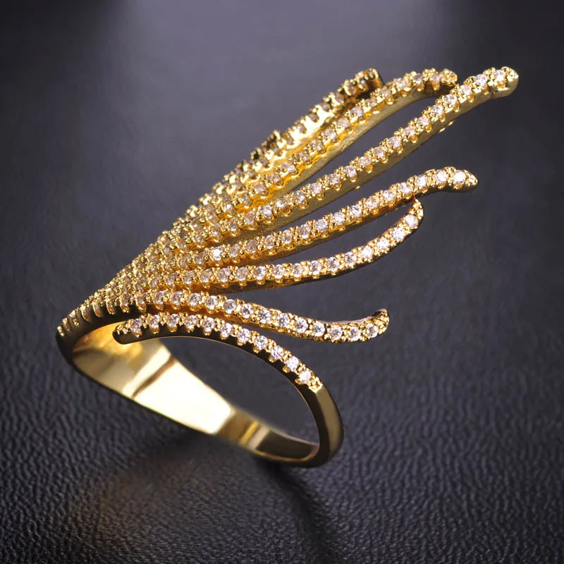 Благородные обручальные кольца для женщин циркониевые в форме огненного хвоста