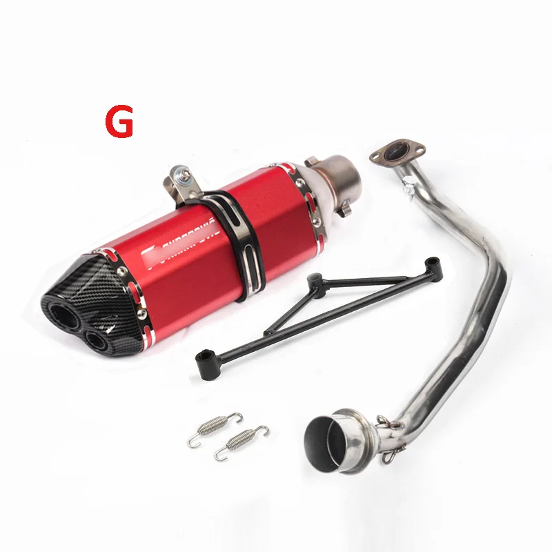 G GY6-125 150 скольжения на мотоцикл выхлопной Системы Глушитель выхлопная труба подключения соединительная трубка целый набор для Yamaha GY6 125 150 - Цвет: G