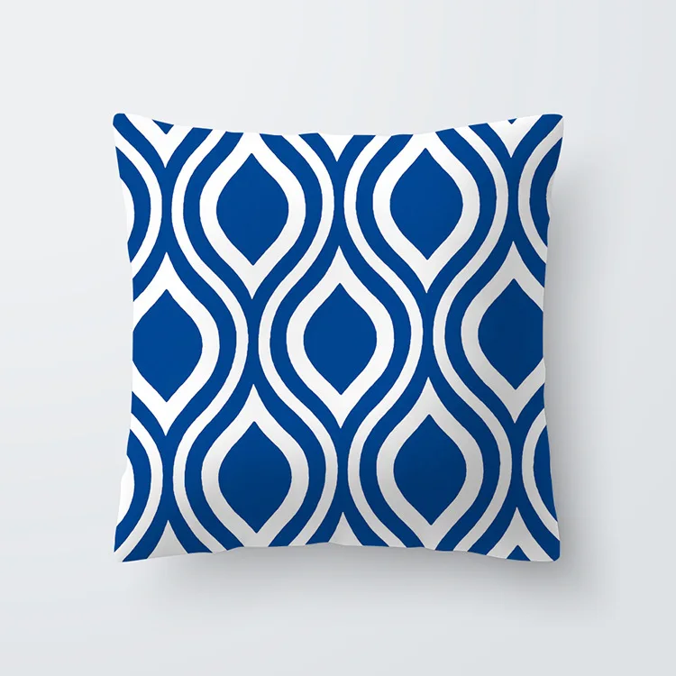028 Наволочка на подушку, наволочка Housse coussin 45*45, Наволочка на подушку с геометрическим рисунком, синяя наволочка из полиэстера, наволочки на диванную подушку 40556-1 - Цвет: 028