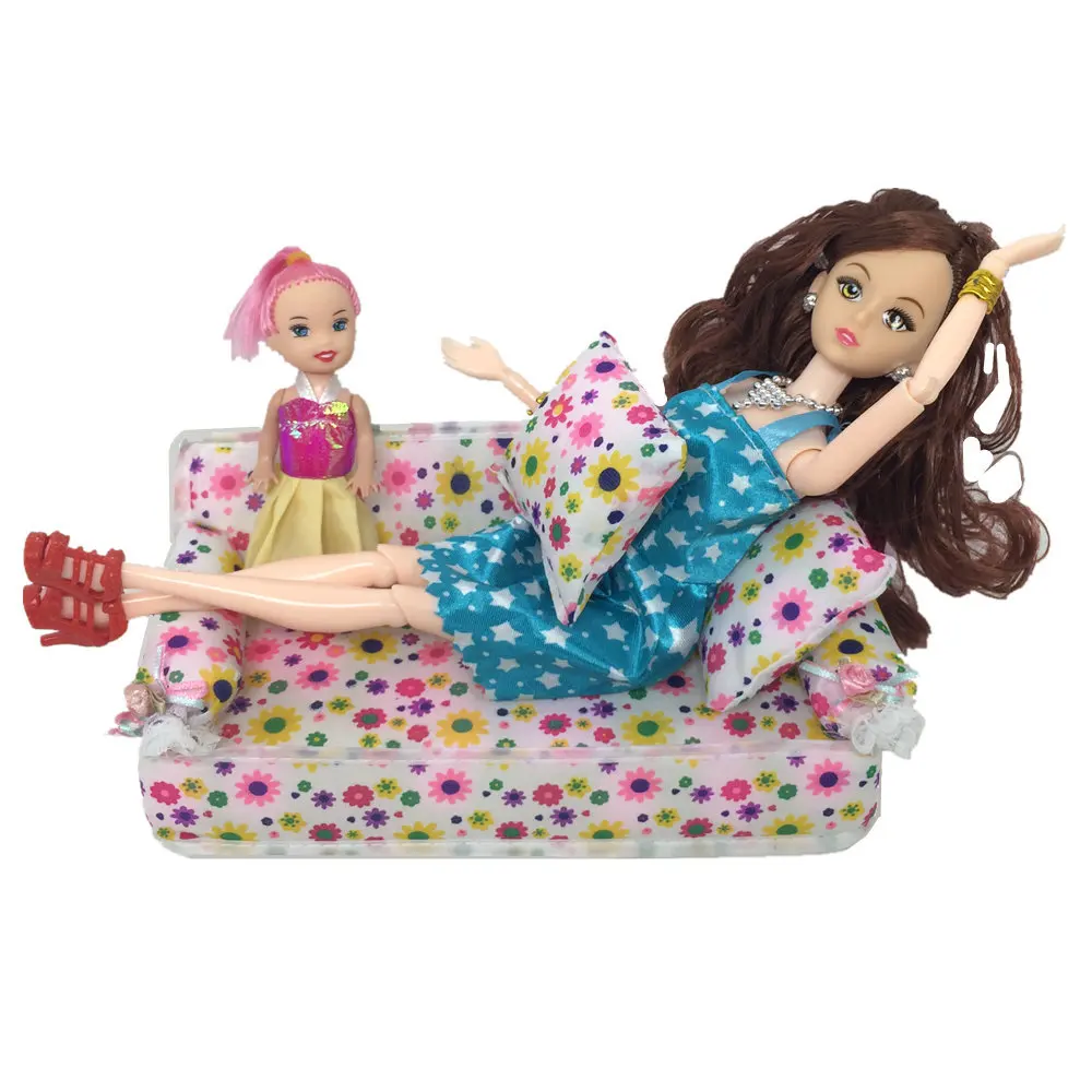 Цветочный мягкий диван мебель для кукол Барби BJD аксессуары одежды игра в дом