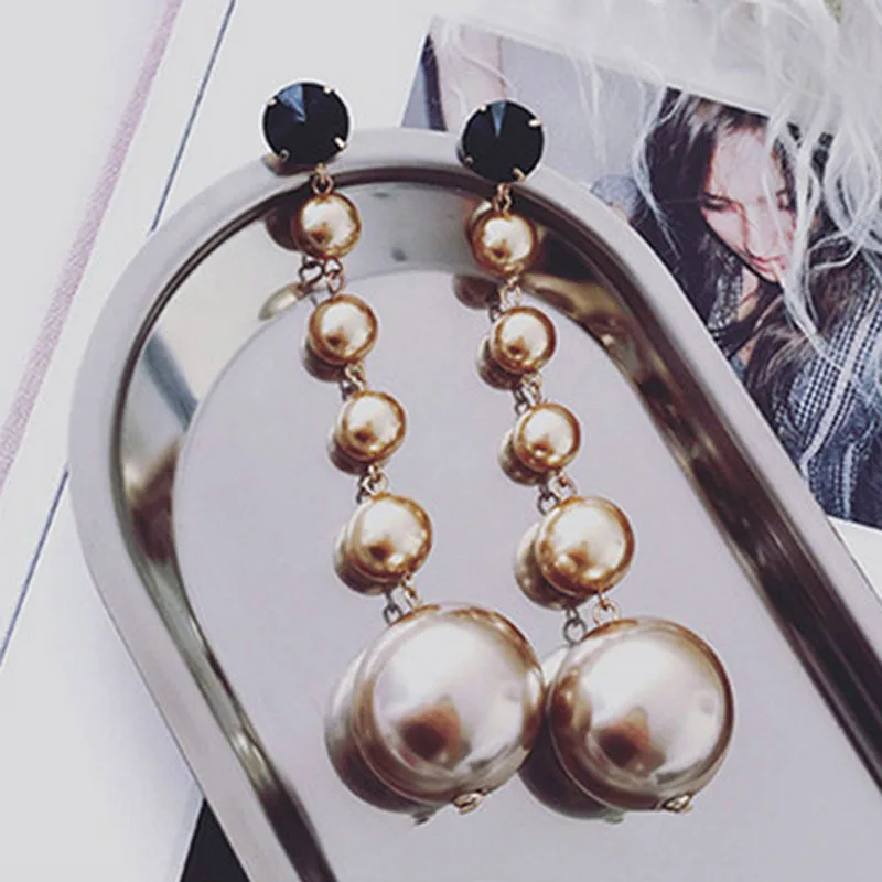 Gothletic жемчужные серьги золотого цвета Висячие романтические Серьги Goth