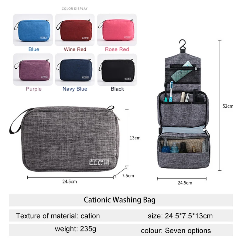 2019 Водонепроницаемая дорожная косметичка висящая для туалетных принадлежностей