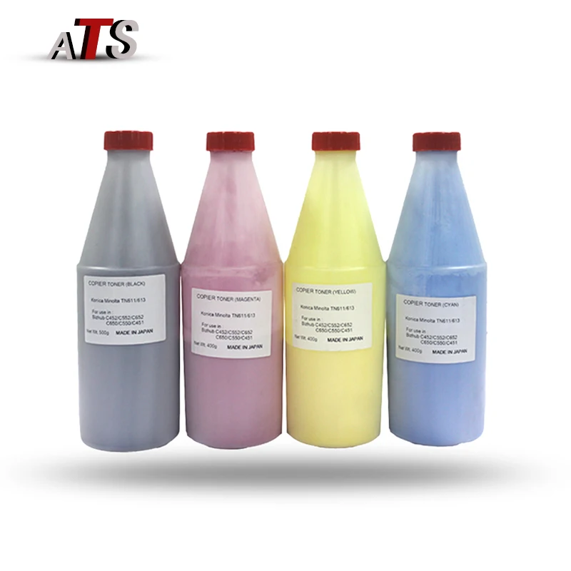 1 шт. Тонер порошок tn BK500G CMY400G для Konica Minolta TN611 TN613 C 452 552 652 650 550 фотокопировальная