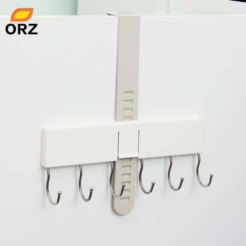 TT 2 шт Кухня крючок для крепления на шкафу Регулируемый двери шкафа вешалки с 6