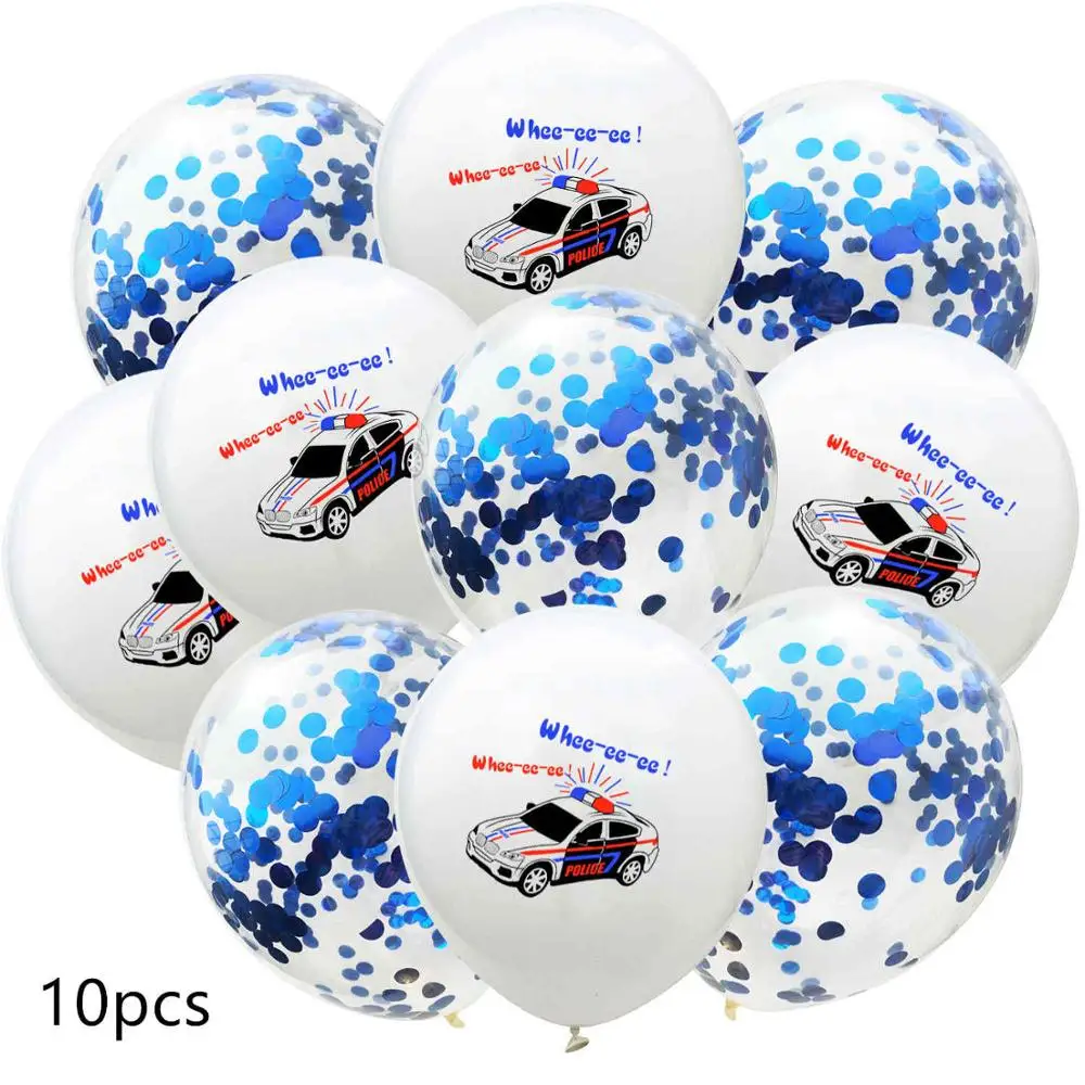 10 шт. 12 дюймов полицейский школьный автобус скорой помощи воздушные шары автомобильные темы вечерние латексные шары ребенок душ день рождения открытие праздничное украшение - Цвет: 10pcs 12inch