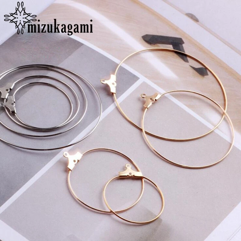 

Golden Metal Copper Big Round Circle Shapes Charms 10pcs/lot For DIY Fashion Drop Earrings Jewelry Production Matching