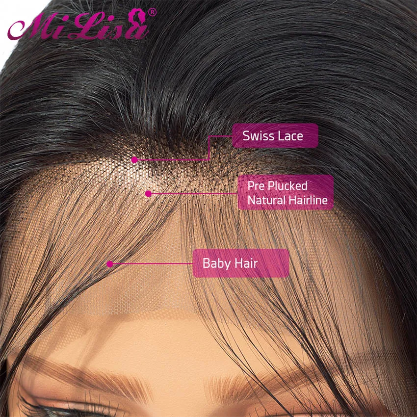 Прямые Синтетические волосы на кружеве парик 360 кружевных фронтальных париков