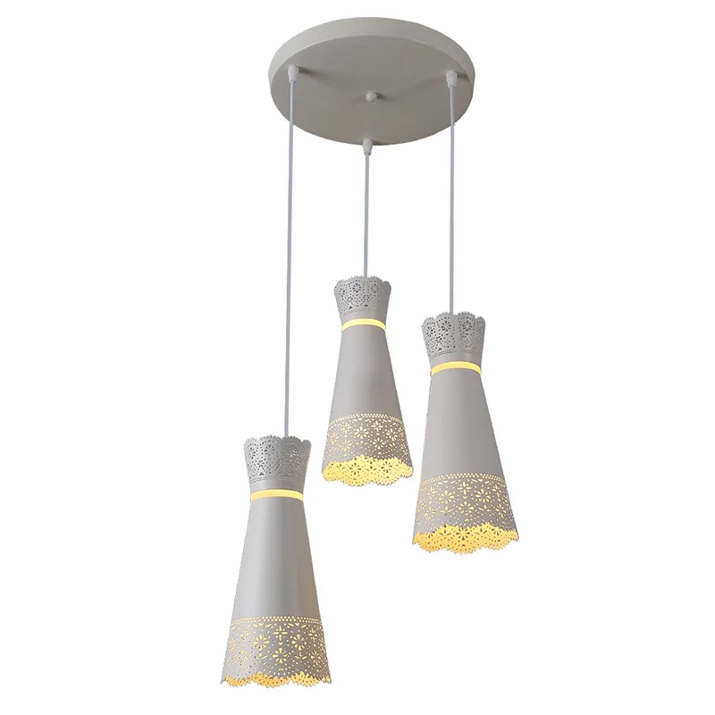 Restaurant chandelier Nordic simple creative dining room lighting cafe bar wrought iron three-head disc | Освещение