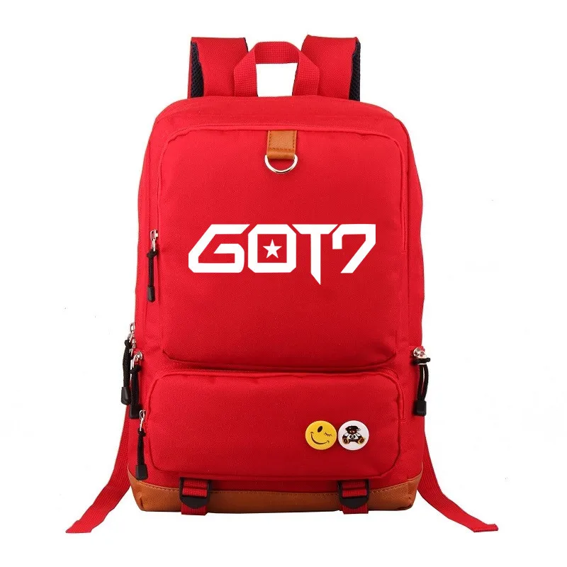 Новинка года,, рок, выцветание, Алан, ходунки, EXO GOT7, AC/DC, Детские портфели для подростков, школьные сумки, парусиновые мужские Студенческие рюкзаки - Цвет: 07