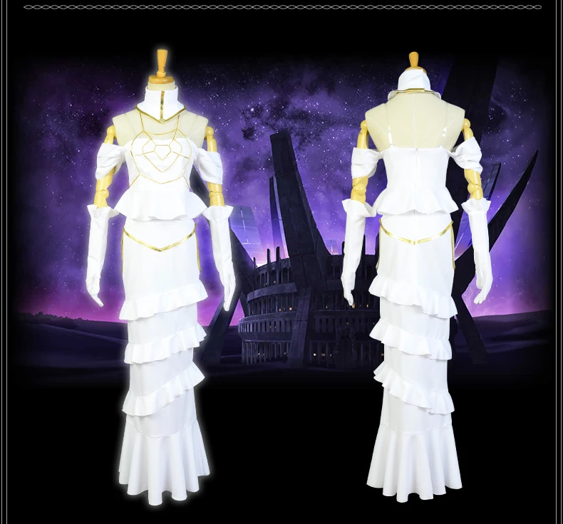 OVERLORD Overlord albedo; костюм для косплея; белое длинное платье