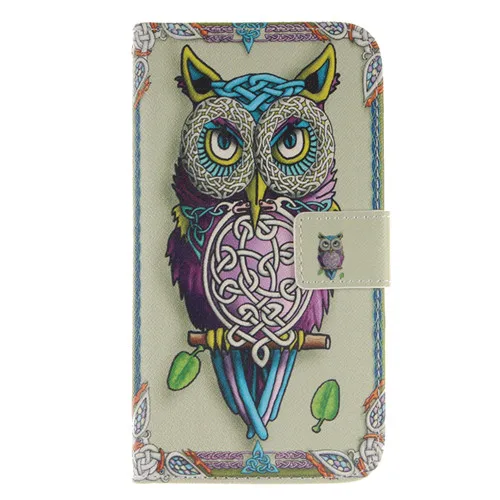 Кожаный чехол-книжка с милым рисунком Совы и дерева для LG Leon 4G LTE C40 C50 H324 H340N H320 - Цвет: Хаки