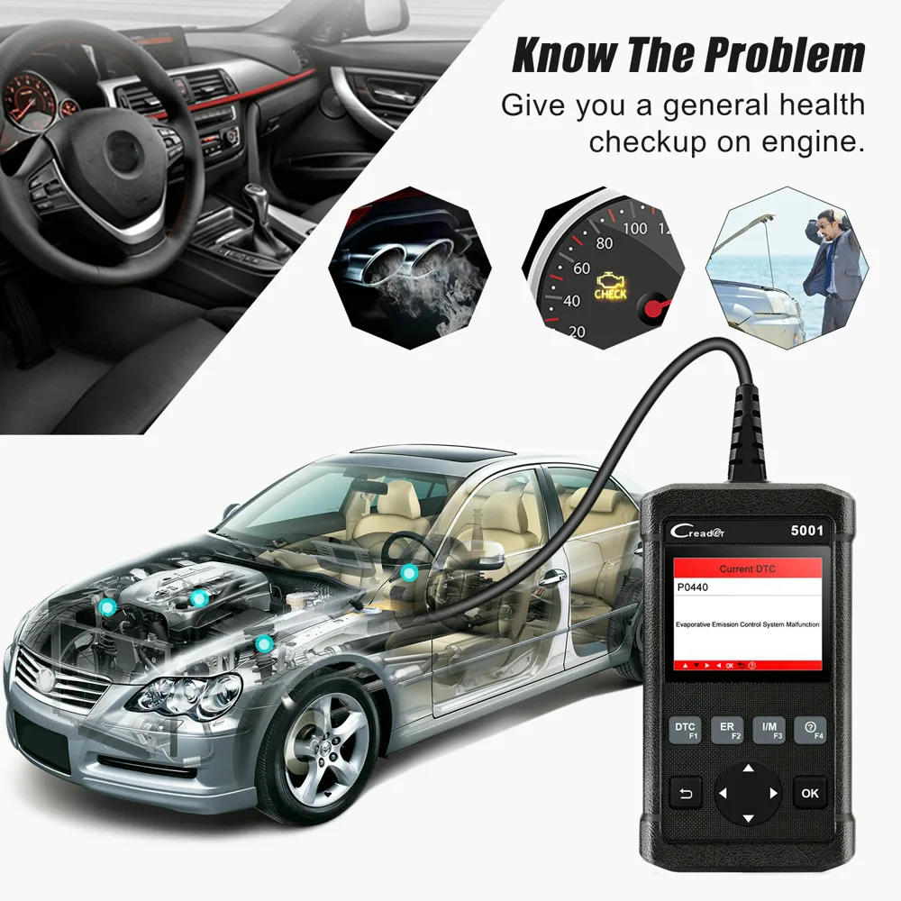 ЗАПУСК OBD2 сканер полный OBD OBDII код двигателя читатель CR5001 инструмент для диагностического сканирования автомобиля многоязычный Автомобильный сканер