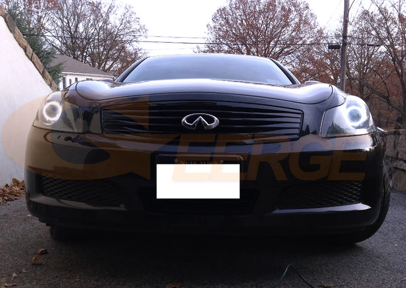 Для INFINITI G35 G37 2007 2008 2009 ксеноновая фара отличное Ультра яркое освещение COB комплект светодиодов «глаза ангела» halo ring