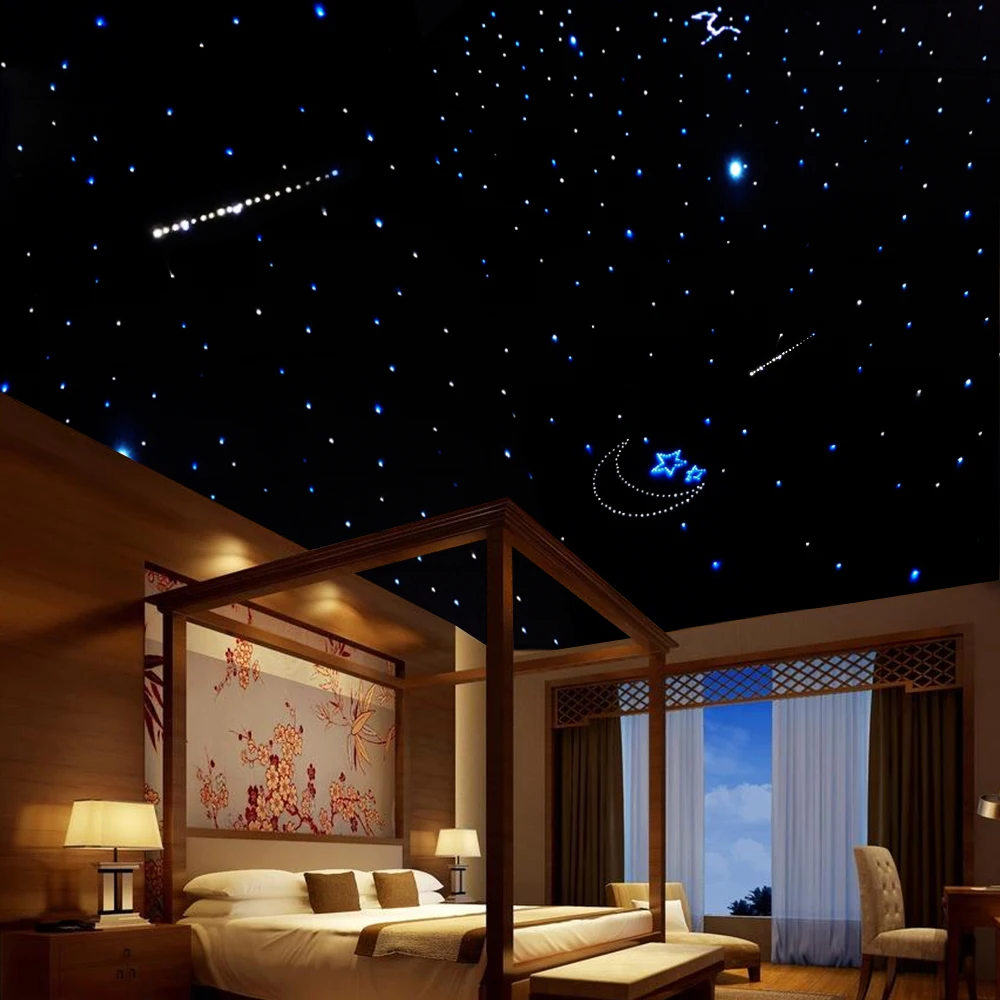 Метеор световой эффект драйвер Оптическое волокно shooting star Light с 5 W белый свет двигателя+ 10 шт*(1,0 мм* 4 шт) волокна Оптические