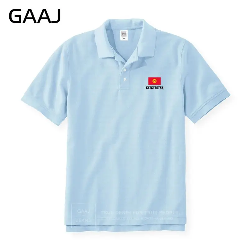 Light Blue GAAJ флаг Киргизии рубашки поло для мужчин и женщин унисекс плюс размеры хлопок сплошной человек s тонкий мужс - Цвет: Light Blue
