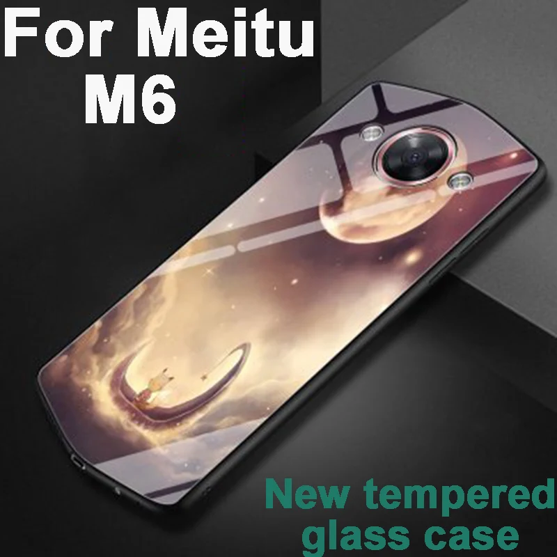 

2PCS 5.0" Fashion cartoon For Meitu M6 case cover For Meitu M 6 MP1503 glass case tempered glass phone cases For MeituM6 shell