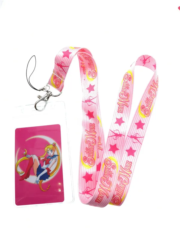 1 шт. японский аниме Сейлор Мун девушка шеи ремни, автобус метро Lanyards ID Card, женские брелоки Детские вечерние подарки - Цвет: C