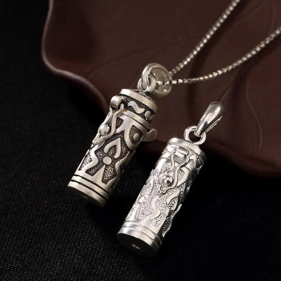 Молитвенная коробка из стерлингового серебра 925 пробы буддизм Shurangama подвеска